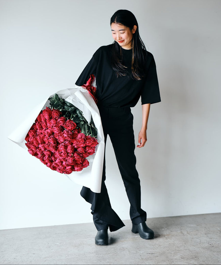 A bouquet of 108 red roses